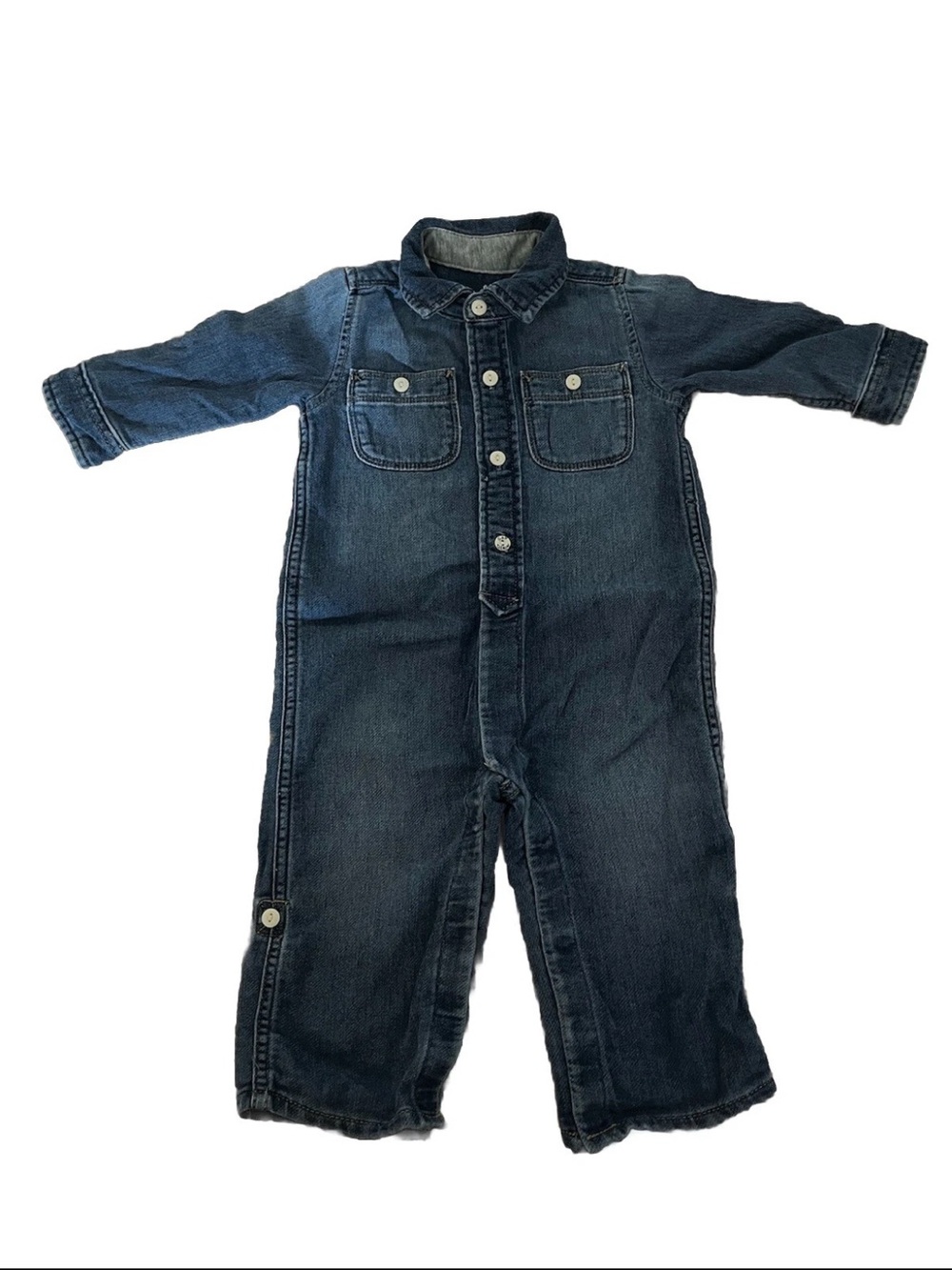 Vintage Y2K Baby Gap Denim Jumpsuit One Piece Size 12-18 Months